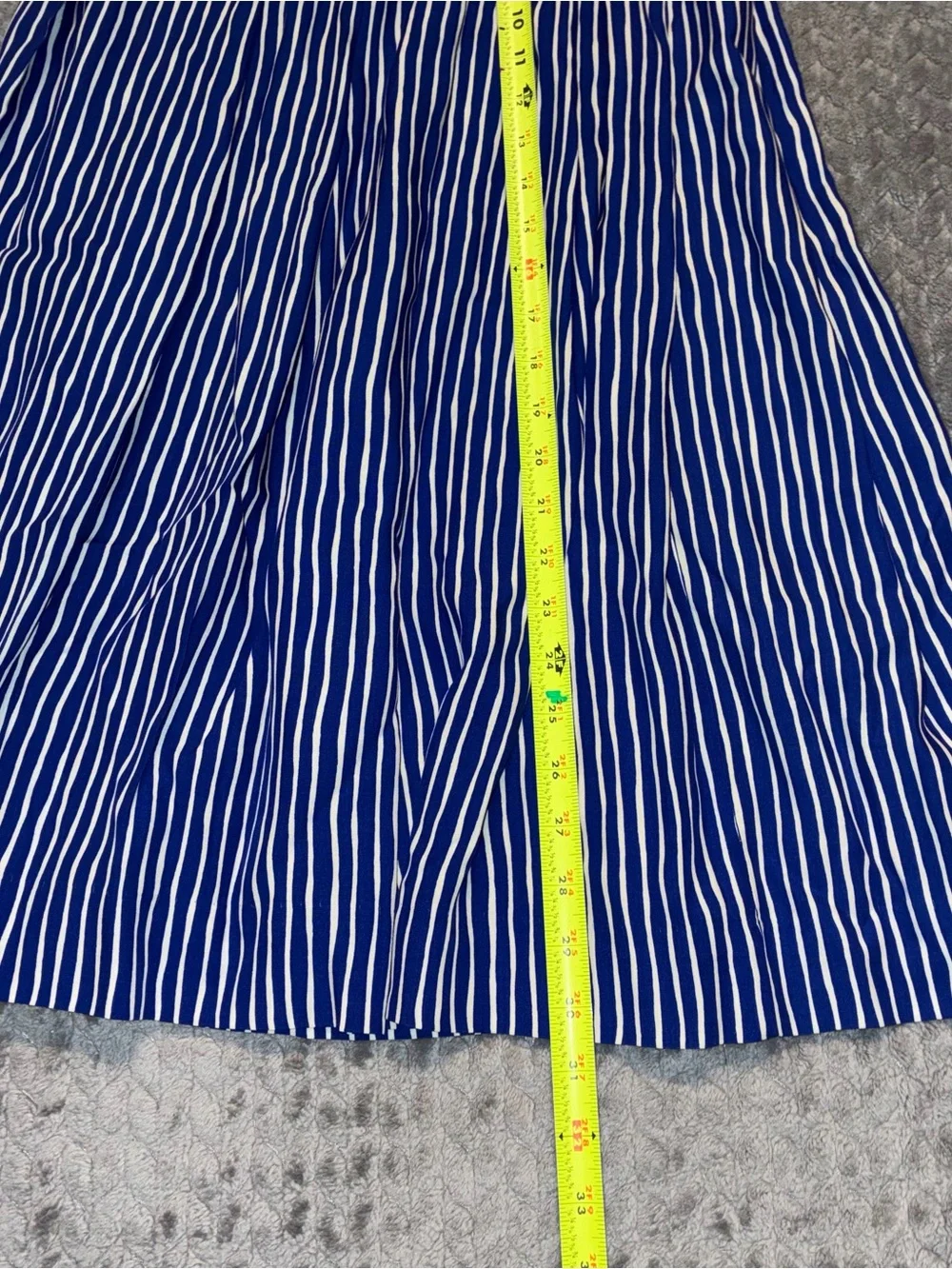 Vintage Pendleton Royal Blue and White Vertical Stripe Maxi Skirt Size 4 P